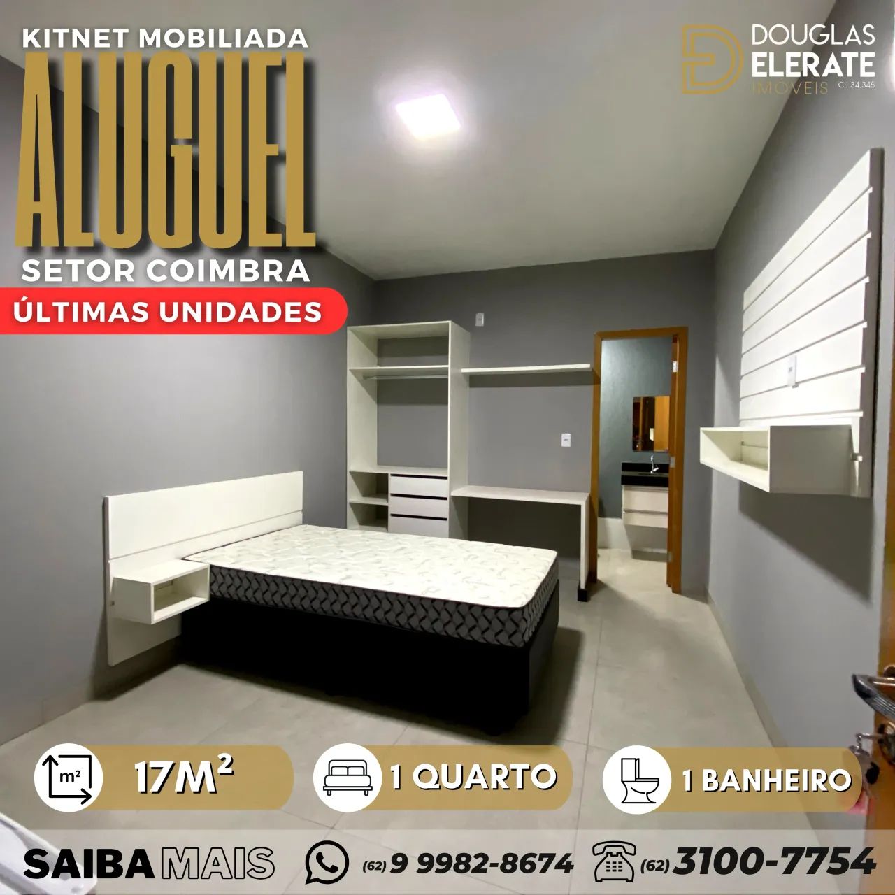 KITNET MOBILIADA PARA ALUGAR NA AVENIDA ANHANGUERA