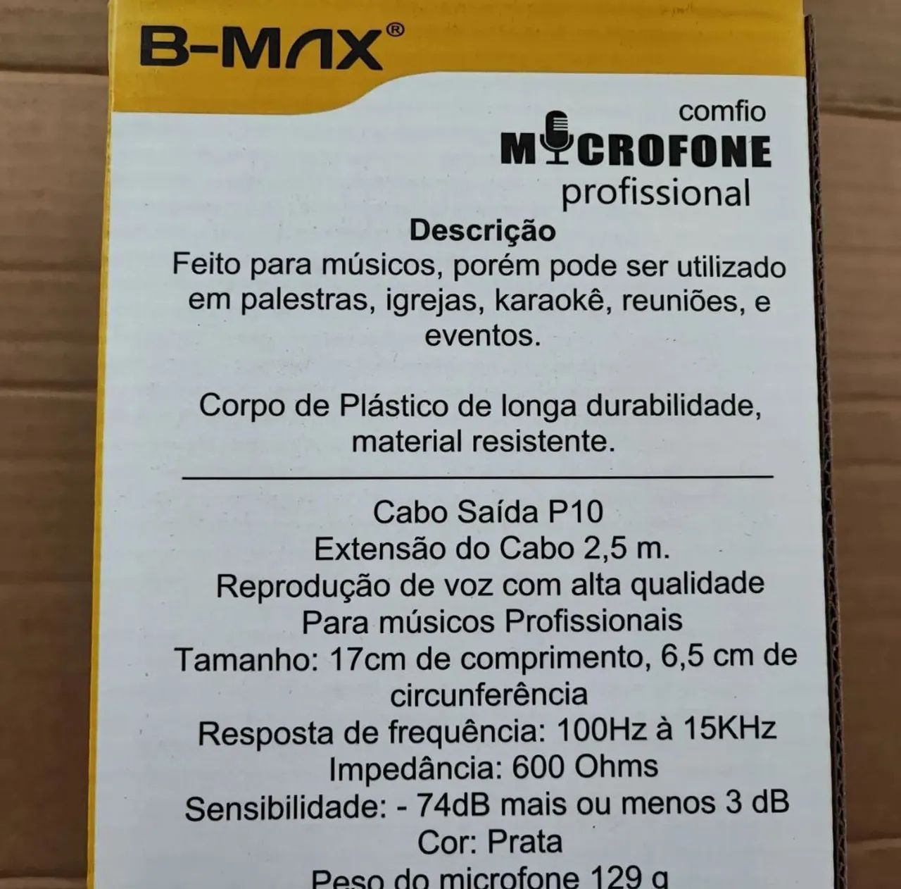 Microfone profissional B-MAX com Fio e Cabo - Foto 5