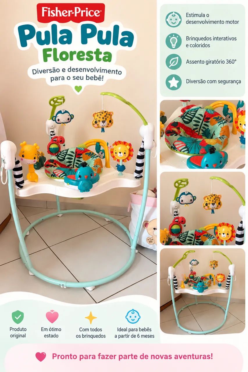 Fisher-Price Pula Pula Floresta - Ótimo estado