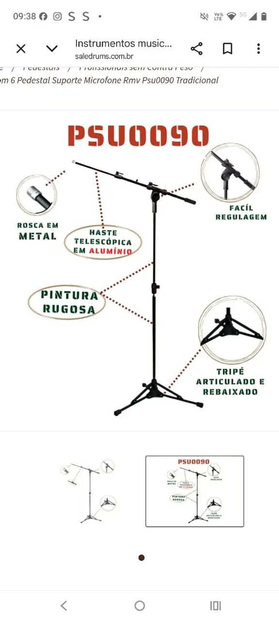 Pedestral girafa de ferro profissional para microfone 