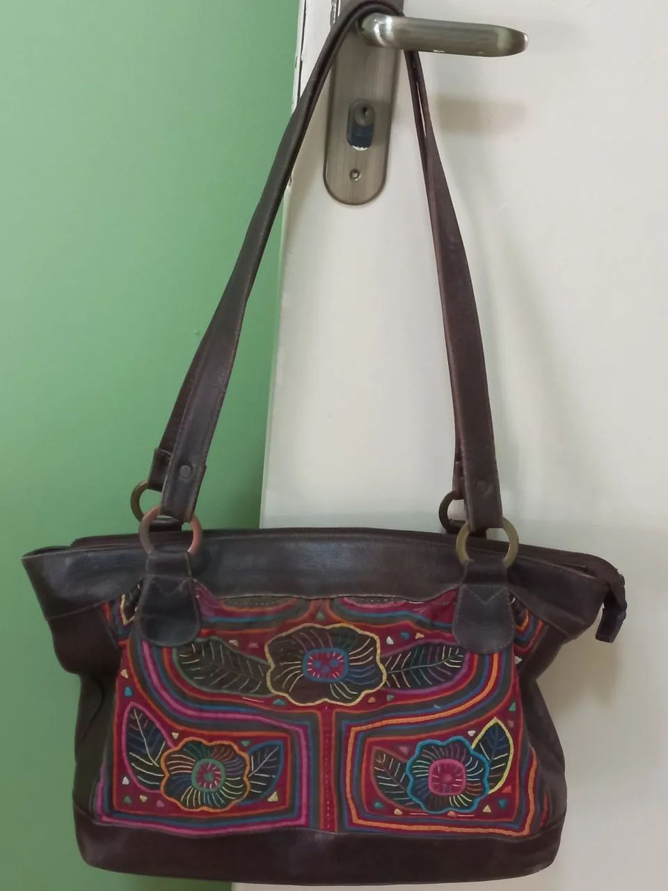 Bolsa feminina colombiana em couro - Em bom estado