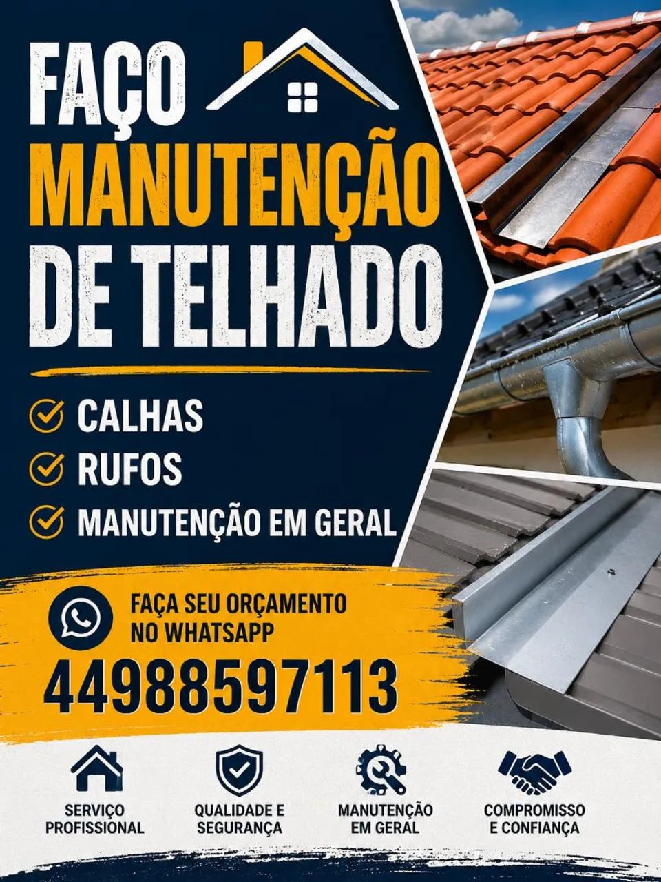 Faço manutenção em telhado