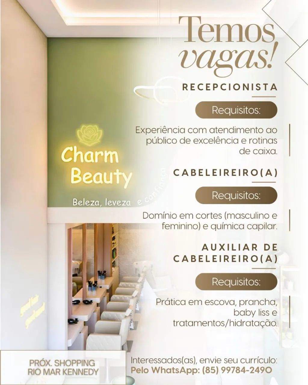 Recepção para salão de beleza 