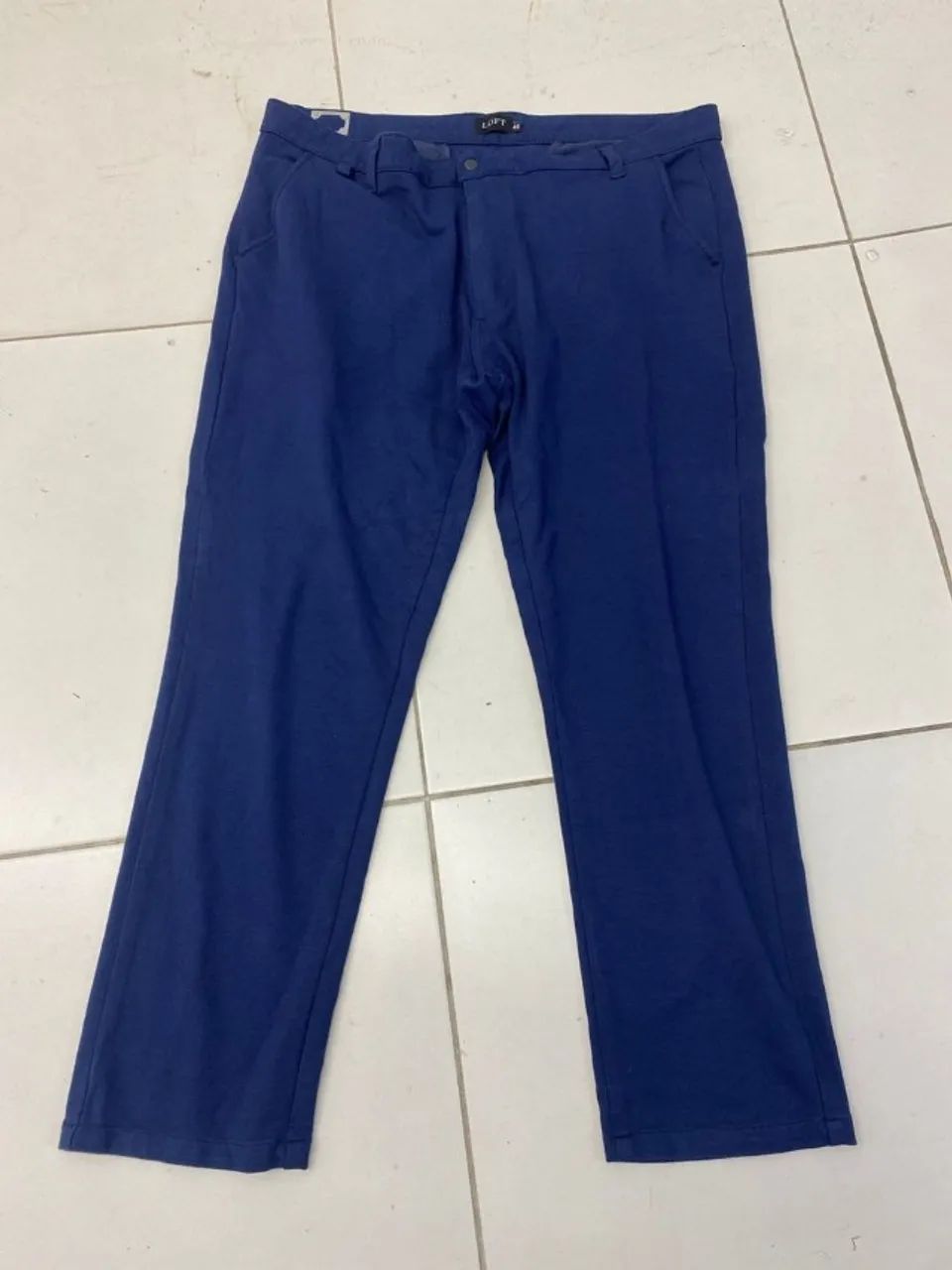 Calça Alfaiataria Loft Viscose/Elastano azul 