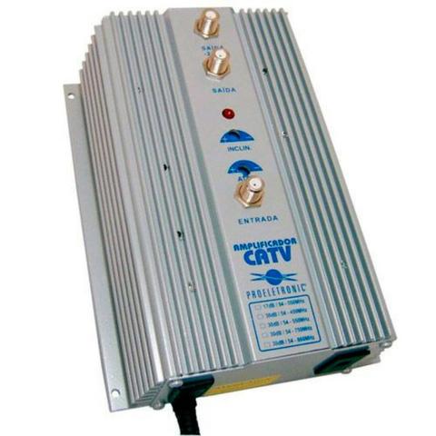 Pqap 6350 amplificador de sinal digital catv e vhf 35db proeletronic