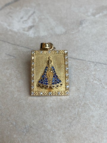 Pingente em Ouro 18K 750 com Safiras e Diamantes - Foto 6