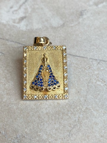 Pingente em Ouro 18K 750 com Safiras e Diamantes - Foto 3