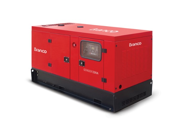 Gerador a Diesel Branco BD33000E3S Cabinado Trifásicocom ATS