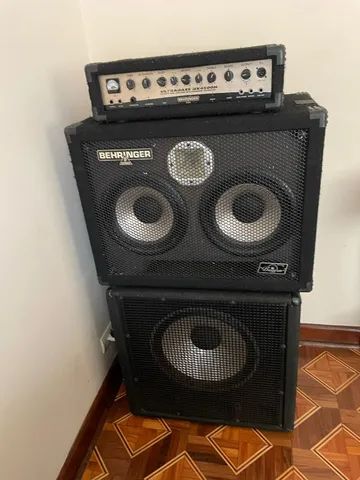 Cabeçote Behringer Bx4500H + Caixa Ultrabass 2x1 + Sub 1x15 Warm Music115BS