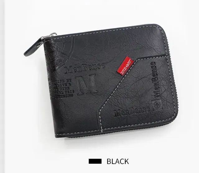 Carteira masculina de couro com zíper, porta cartao e moedas - Foto 4