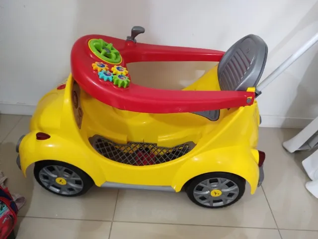 Motoca Infantil C/ Som Haste Passeio Pedal Fusca Fouks Azul