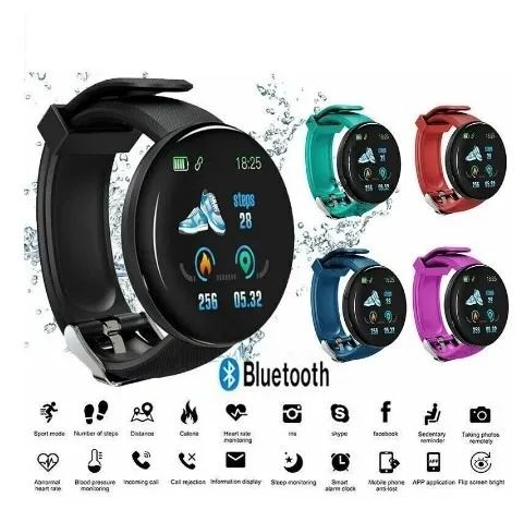 D18 Circular Tela Colorida Smartwatch com Múltiplos Modos Esportivos