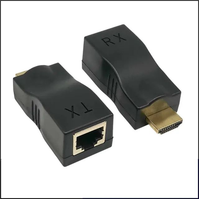 Extensor Hdmi 3d 30 Metros Via Cabo De Rede Utp Rj45 Cat5e/6