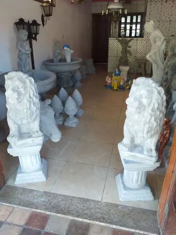 Par de Leão em cimento com colunas para decoração  - Foto 5