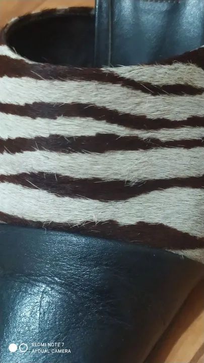 Mule + Bolsa animal printei couro natural  - Foto 4