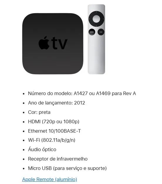 apple tv 3a geração: wi-fi + ethernet (modelo:  A1469) - Foto 5