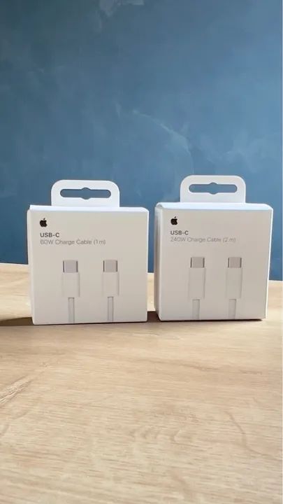 Cabo USB-C para iPhone 15, 15 Pro e 15 Pro Max