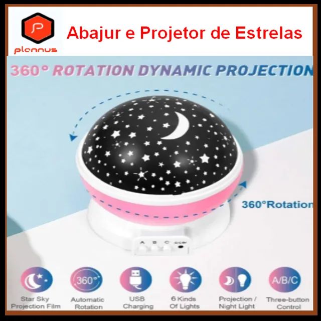 Abajur e Projetor p/ luz noturna mostra estrelas rotativas de LED com 8 luzes  z449  - Foto 5