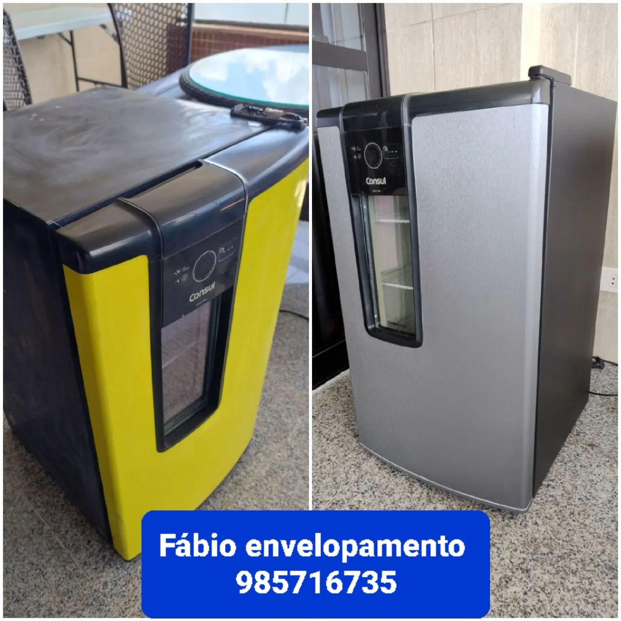 Envelopamento de geladeira, freezer, expositor e frigobar 