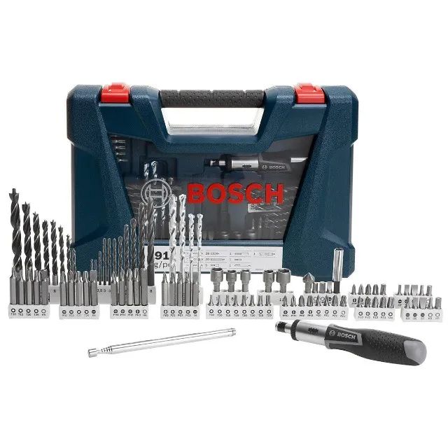 Kit Jogo de Bits e Brocas Profissional 91 Peças V-Line Bosch Com Maleta - Foto 5