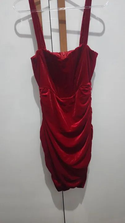 Vestido de Veludo Vermelho