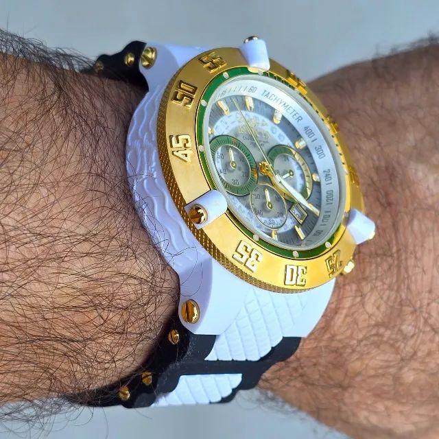 Relógio Invicta Subaqua Noma I I I Branco e Dourado em perfeito estado. - Foto 4