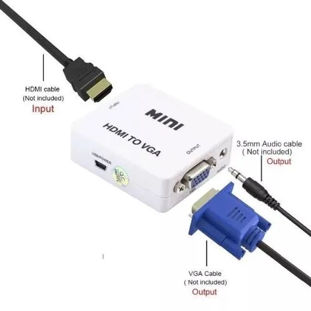 conversor hdmi para vga com saída de áudio com USb - Foto 4