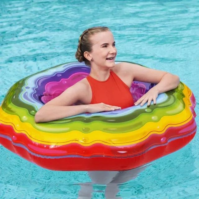 Boia Circular Rainbow Arco Iris 1,15m - para Praia Piscina Marca Bestway alta qualiadade - Foto 3