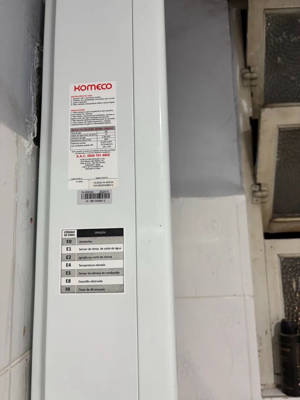 Aquecedor de gás GN marca komeco 16 litros - Foto 3