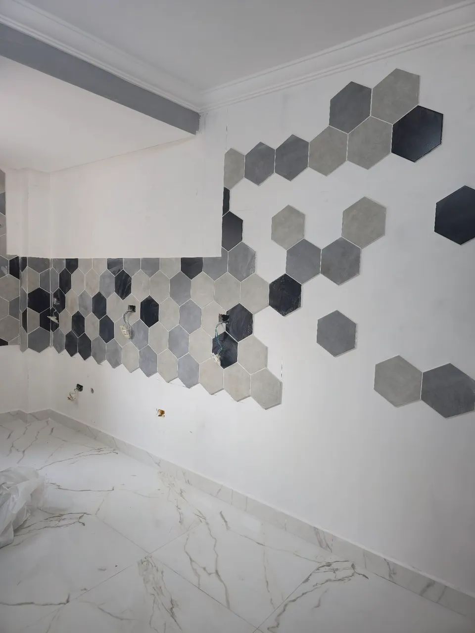 Kit 128pçs revestimentos hexagonais 223,0mm cores variadas - Foto 5