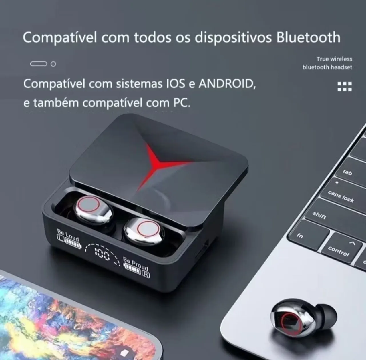 Fone de Ouvido Bluetooth Sem Fio TWS - Novo