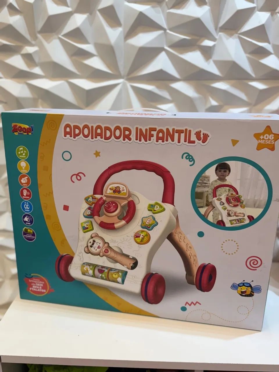 Andados e Apoiador Infantil Didatico Musical Rosa - Zoop Toys - Foto 2