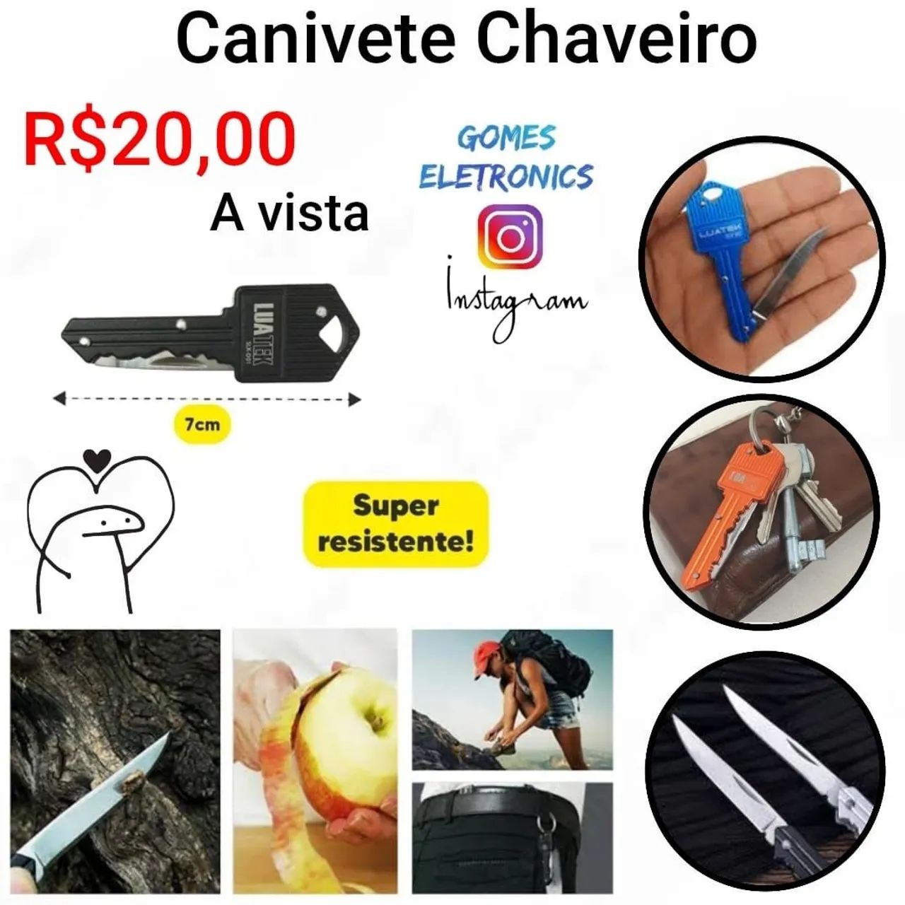 Canivete camping chaveiro modelo chave R$20,00 Loja Fisica