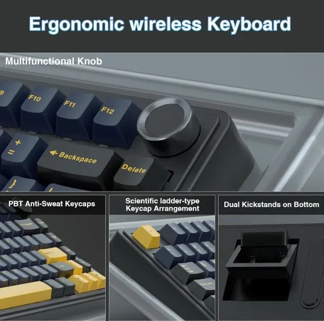 Teclado mecânico Aula F75 Thunder Black - Foto 6