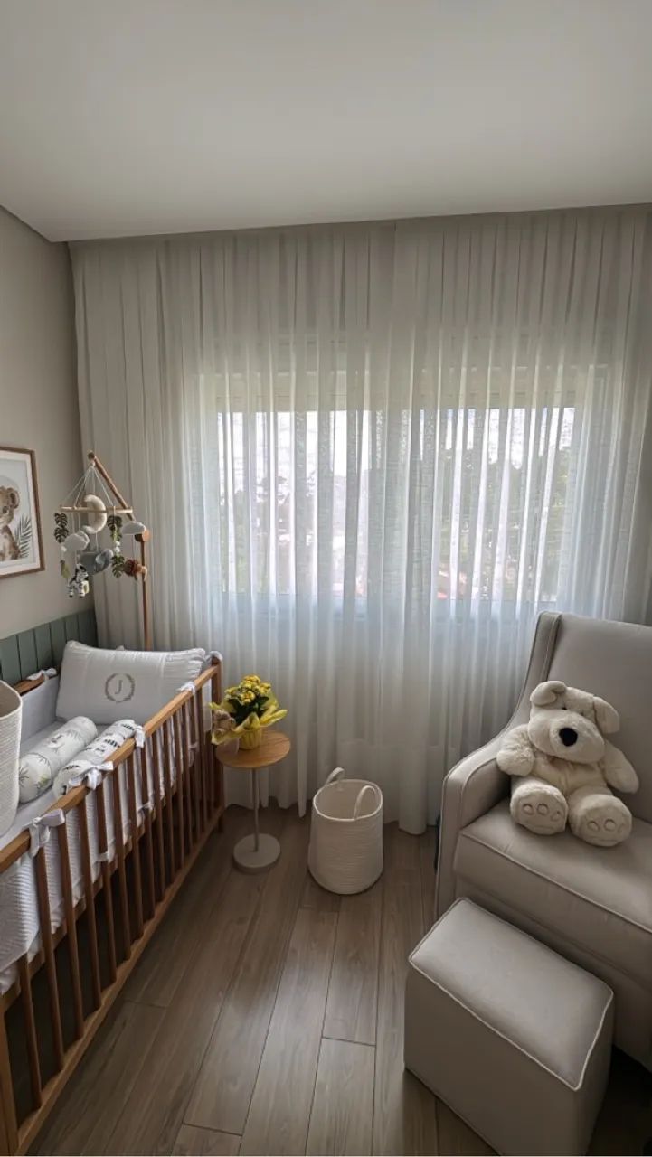 Cortinas em linho para quarto de bebê