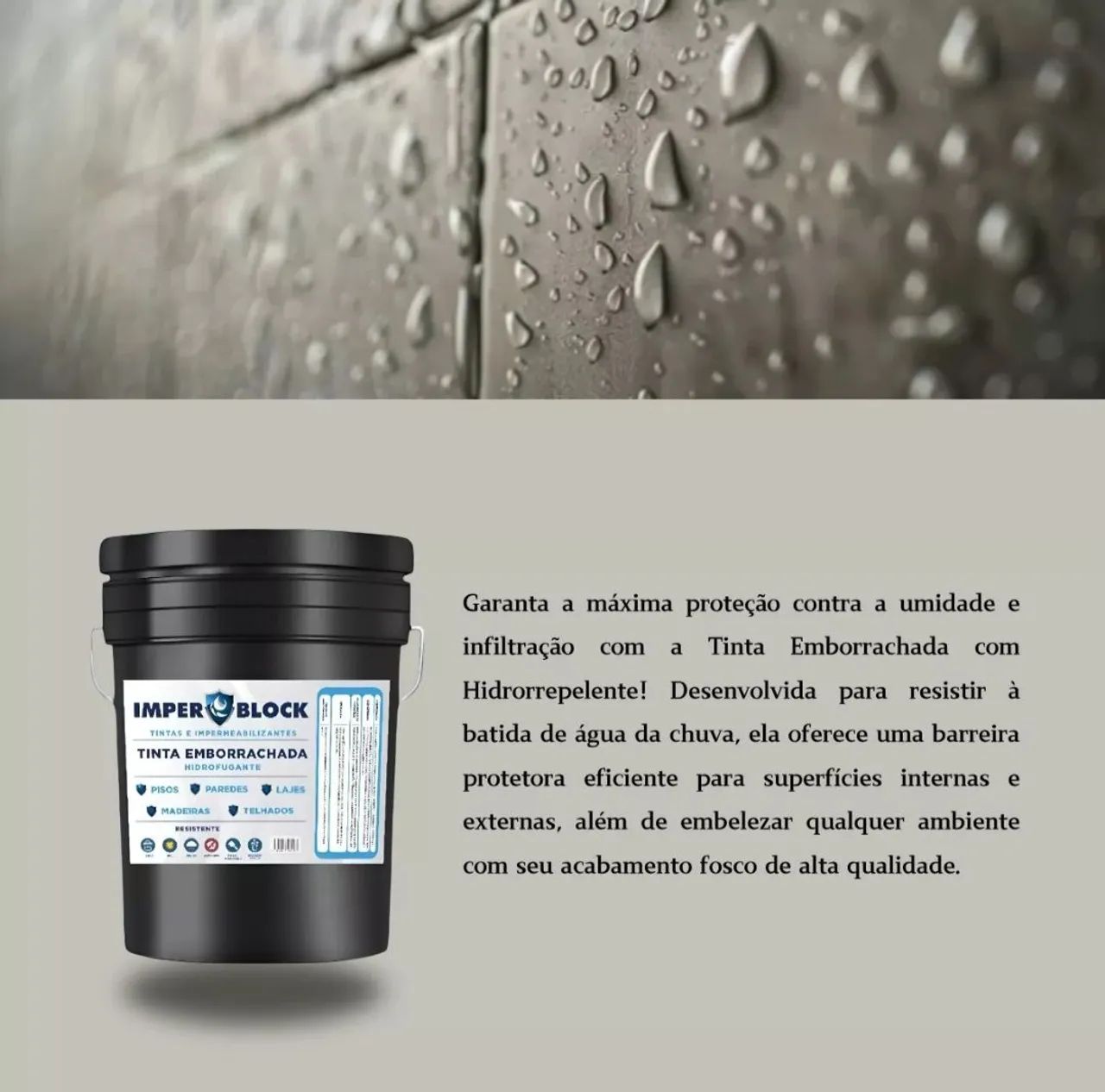 Tinta Emborrachada Impermeabilizante Imper Block - Foto 2
