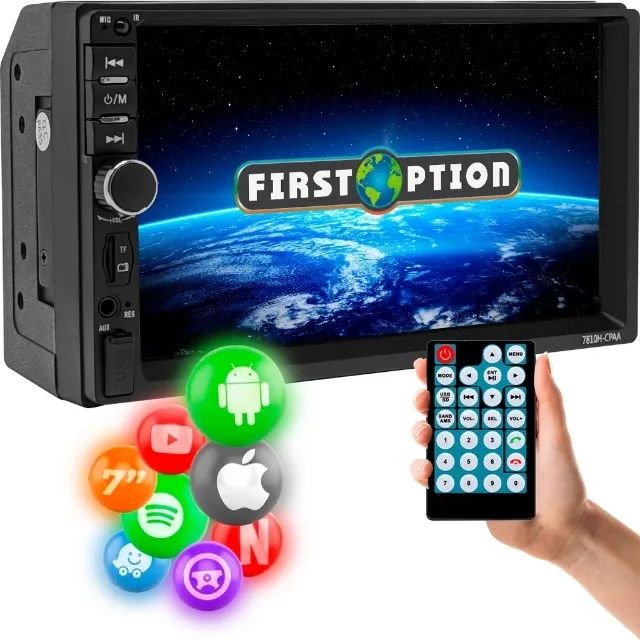 Multimidia Bluetooth USB Aux controle Mp5 2 Din 7 Polegadas universal automotiva