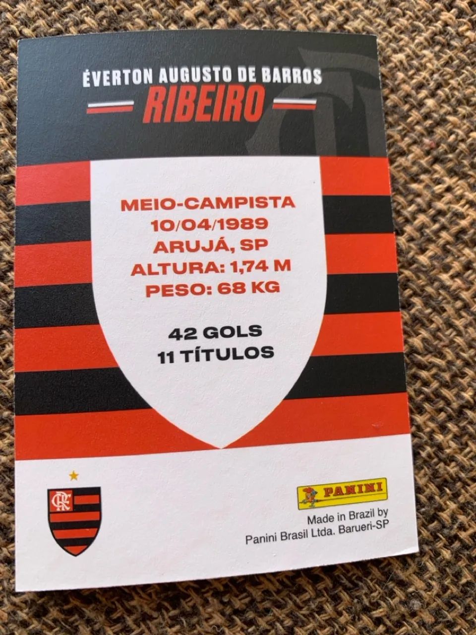Carta Panini Everton Ribeiro Autografada Card  - Foto 3