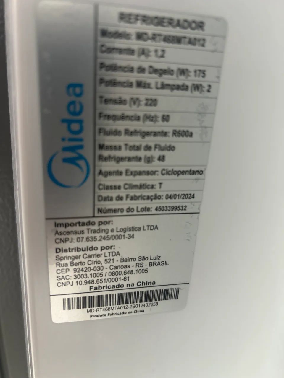 Refrigerador midea 347 litros só 1790 - Foto 3