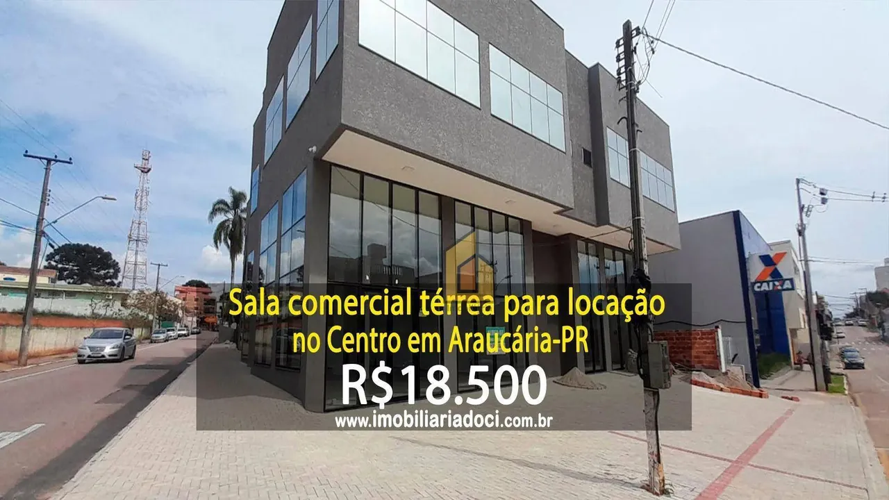 Sala comercial térrea para locação no Centro em Araucária-PR - Locação por R$18.500,00