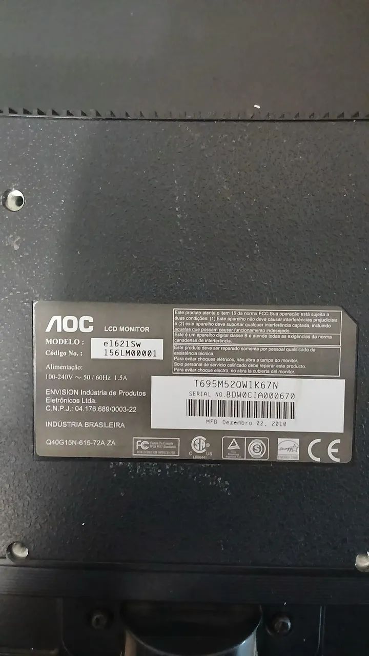 Monitor AOC e1621Sw - Foto 3