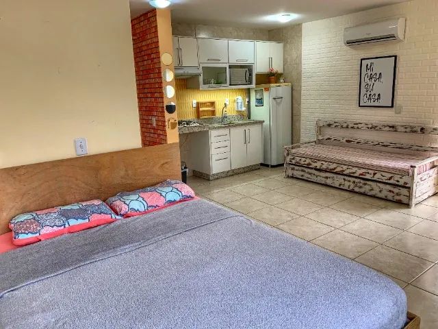 Studio completo e estiloso na praia de Canasvieiras