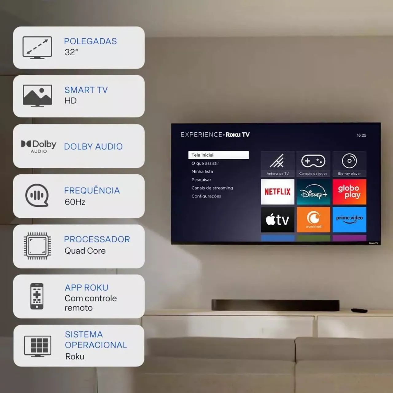 Smart TV Multi Roku 32" HD - Imperdível! - Foto 3