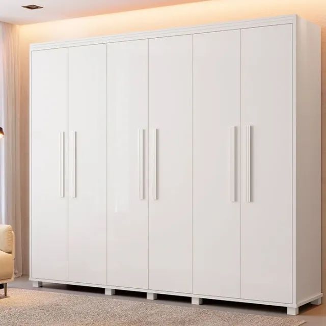 Guarda Roupa 6 Portas 6 Gavetas Pequim 100% MDF Varios modelos Branco