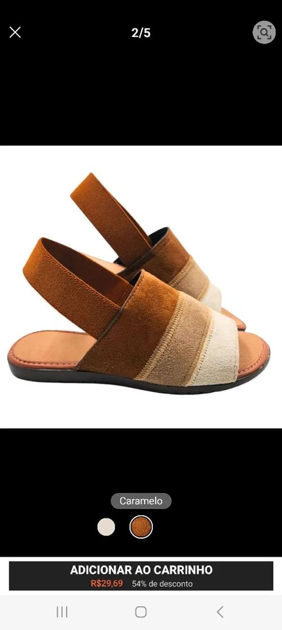 Sandália caramelo com design moderno