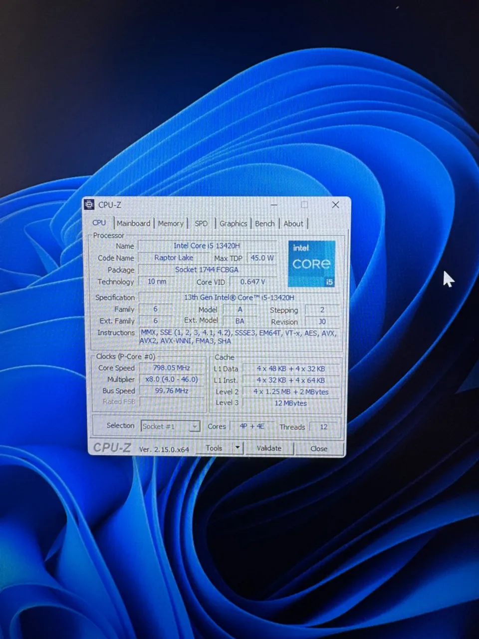Notebook Intel Core i5-13420H