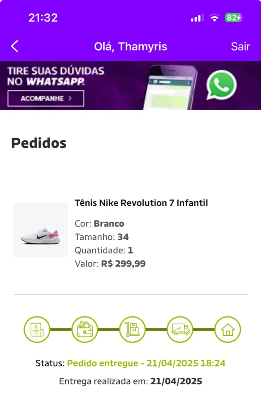 Tênis Nike Revolution - Tamanho 34