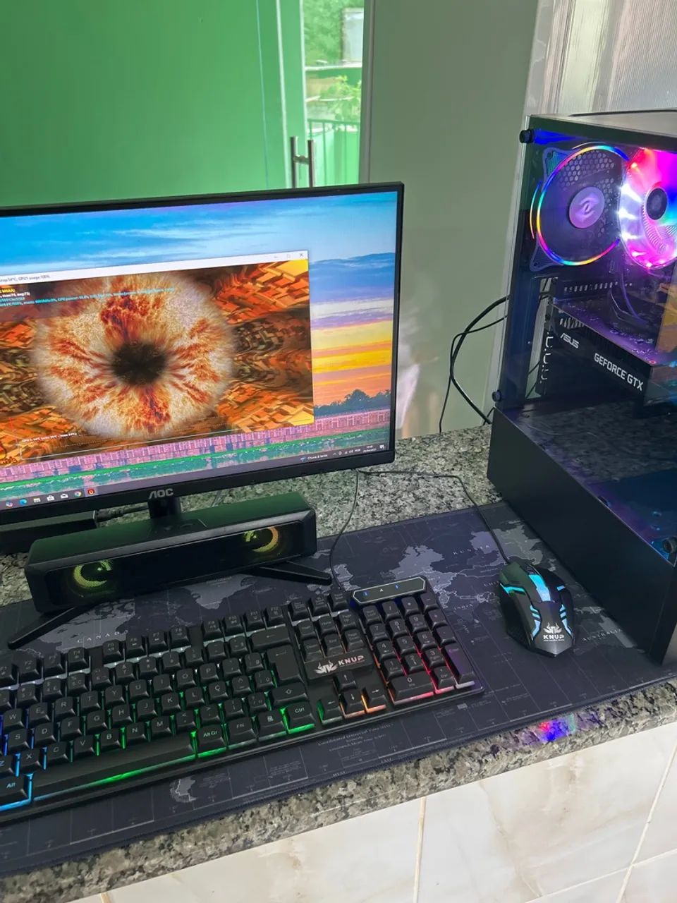 Computador Gamer Completo com placa de vídeo e monitor