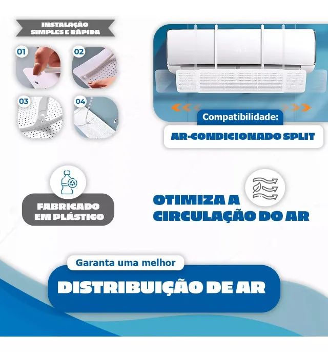 Defletor Ar Ajustável Para Ar-condicionado Split Universal - Manaus am - Foto 3