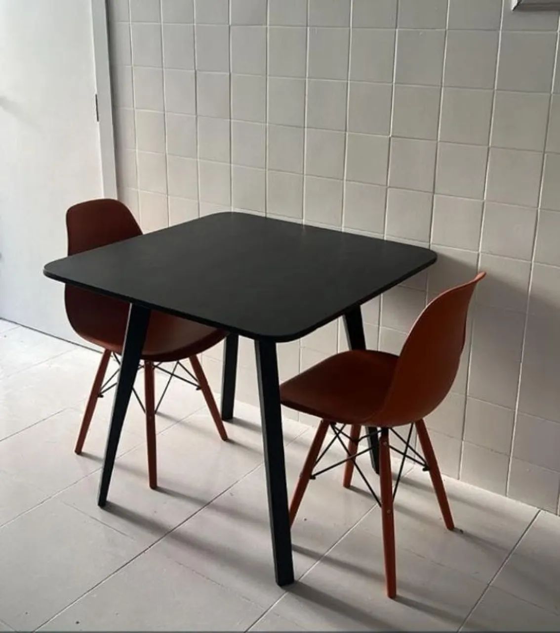 Mesa de Jantar Quadrada Preta ( Somente mesa)